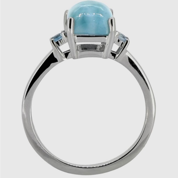 Larimar Blue Topaz 925 Sterling silver from India, ring size 9 - Picture 6 of 7